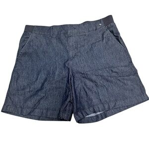 Black Flat Front Mid-Thigh Shorts for Women